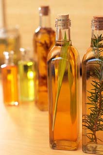 Bottles of infused oils
