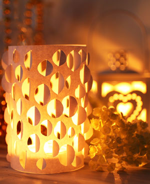 Calming and heart shaped candlelight